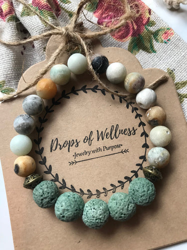 Diffuser Bracelet// Seafoam Lava & Amonzite