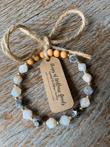 Diffuser Bracelet// Starcut Bamboo Agate// Aromatherapy Bracelet// Handmade Jewelry// Birthday Gift// Gift For Her