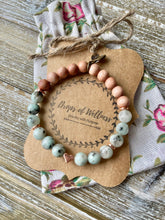 Load image into Gallery viewer, Essential Oil Diffuser Bracelet, Sesame Jasper and Rose-gold, Aromatherapy Bracelet, Diffuser Jewelry, Oil Bracelet, Boho Jewelry